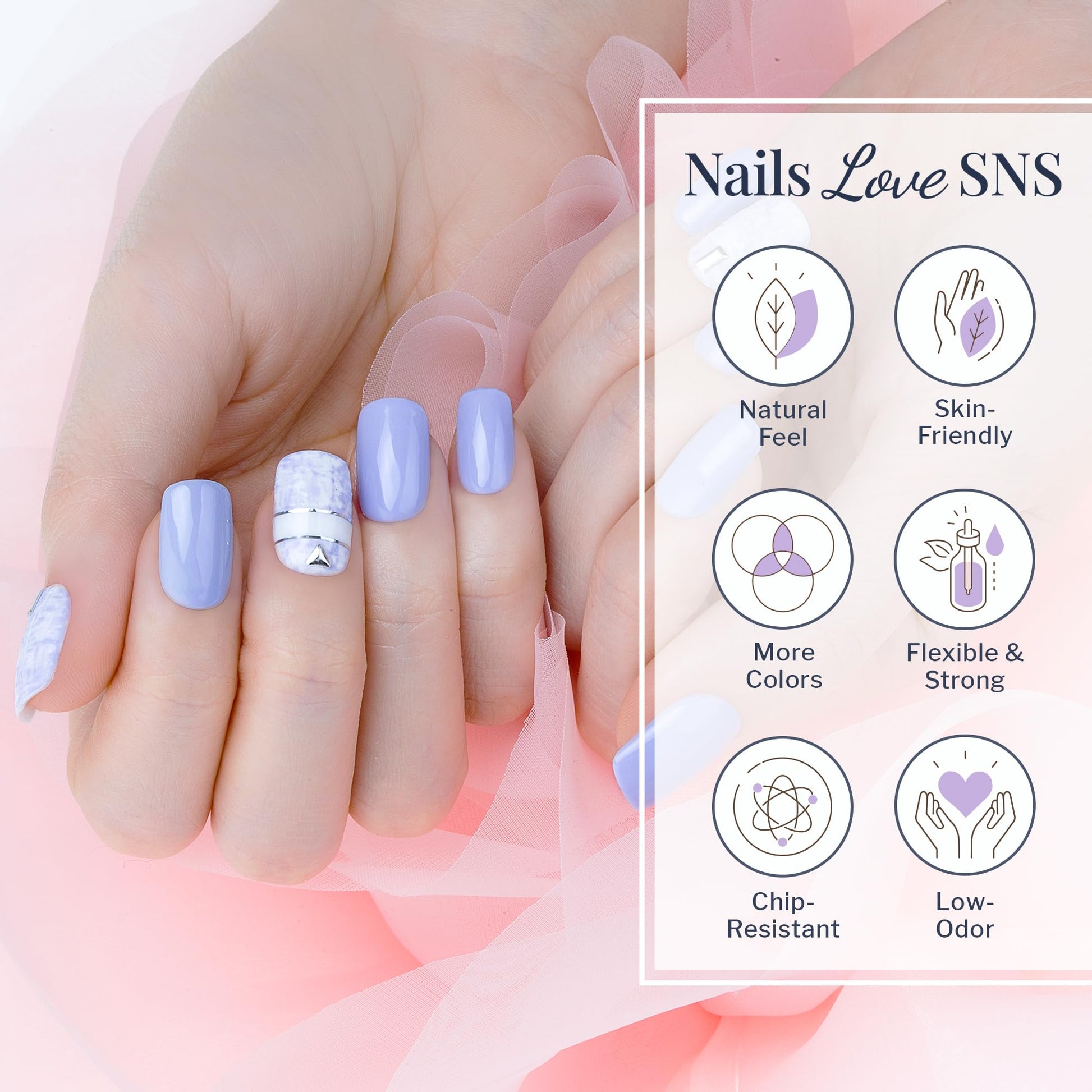 Texture of SNS Gelous Color dipping powder in Sweet 16 shade