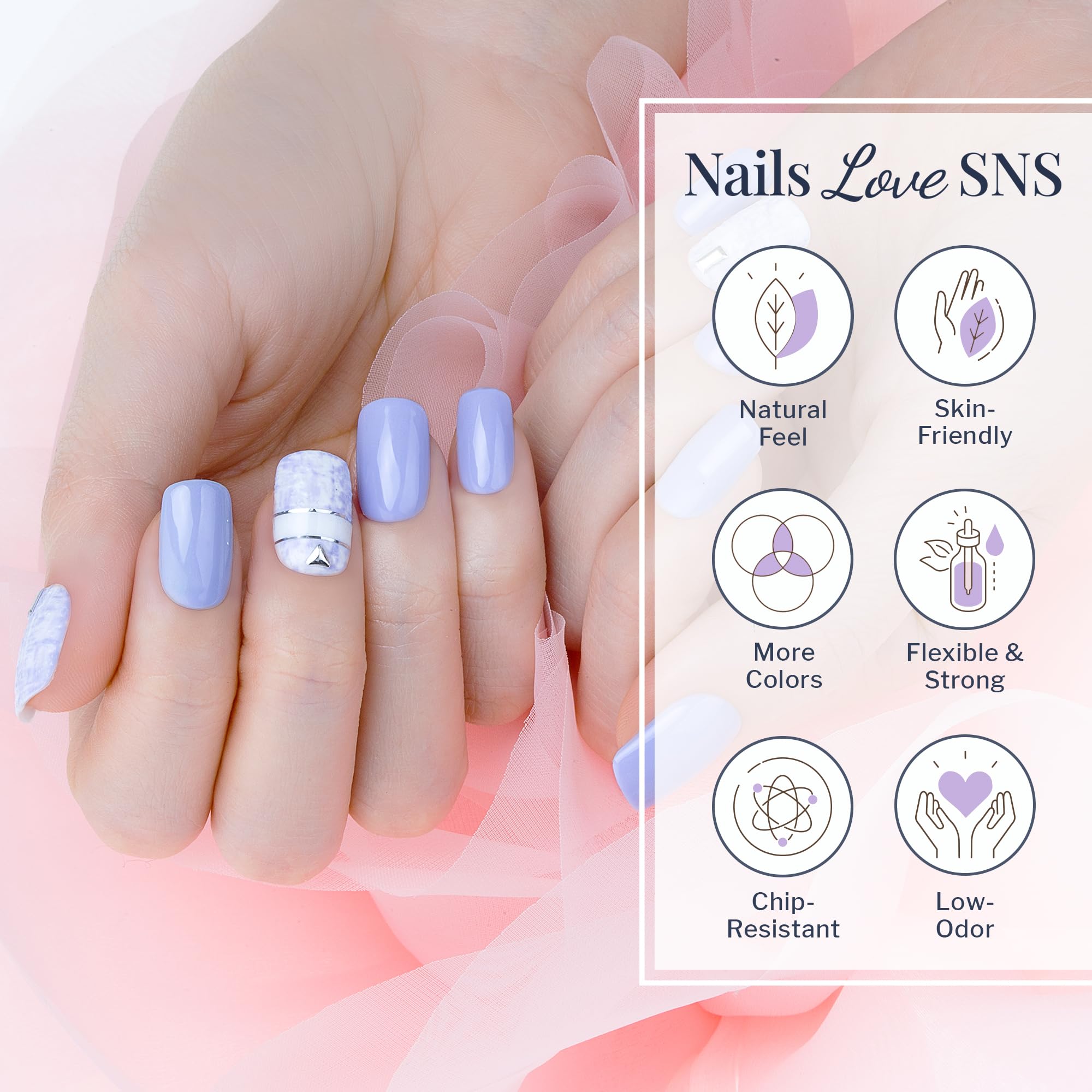 Texture of SNS Gelous Color dipping powder in Sweet 16 shade