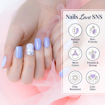 Texture of SNS Gelous Color dipping powder in Sweet 16 shade