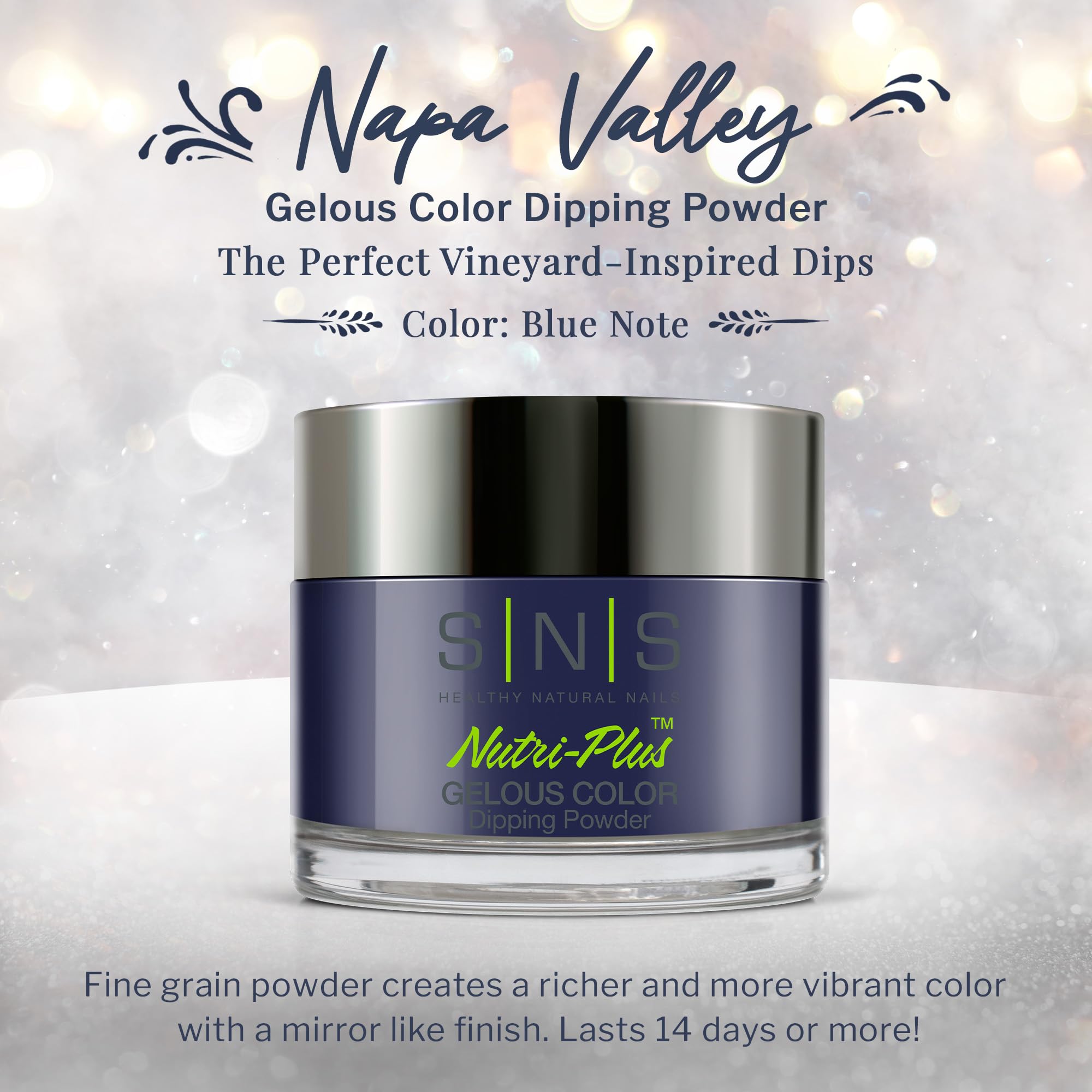 SNS Gelous Color Blue Note navy cream powder texture