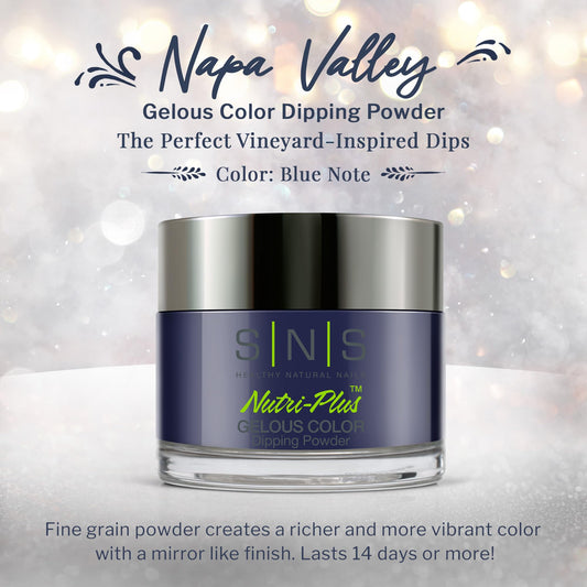 SNS Gelous Color Blue Note navy cream powder texture