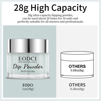 Demonstration of dip nail powder manicure application