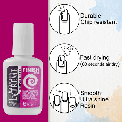 Close up of Backscratchers nail resin bottle for dip systems