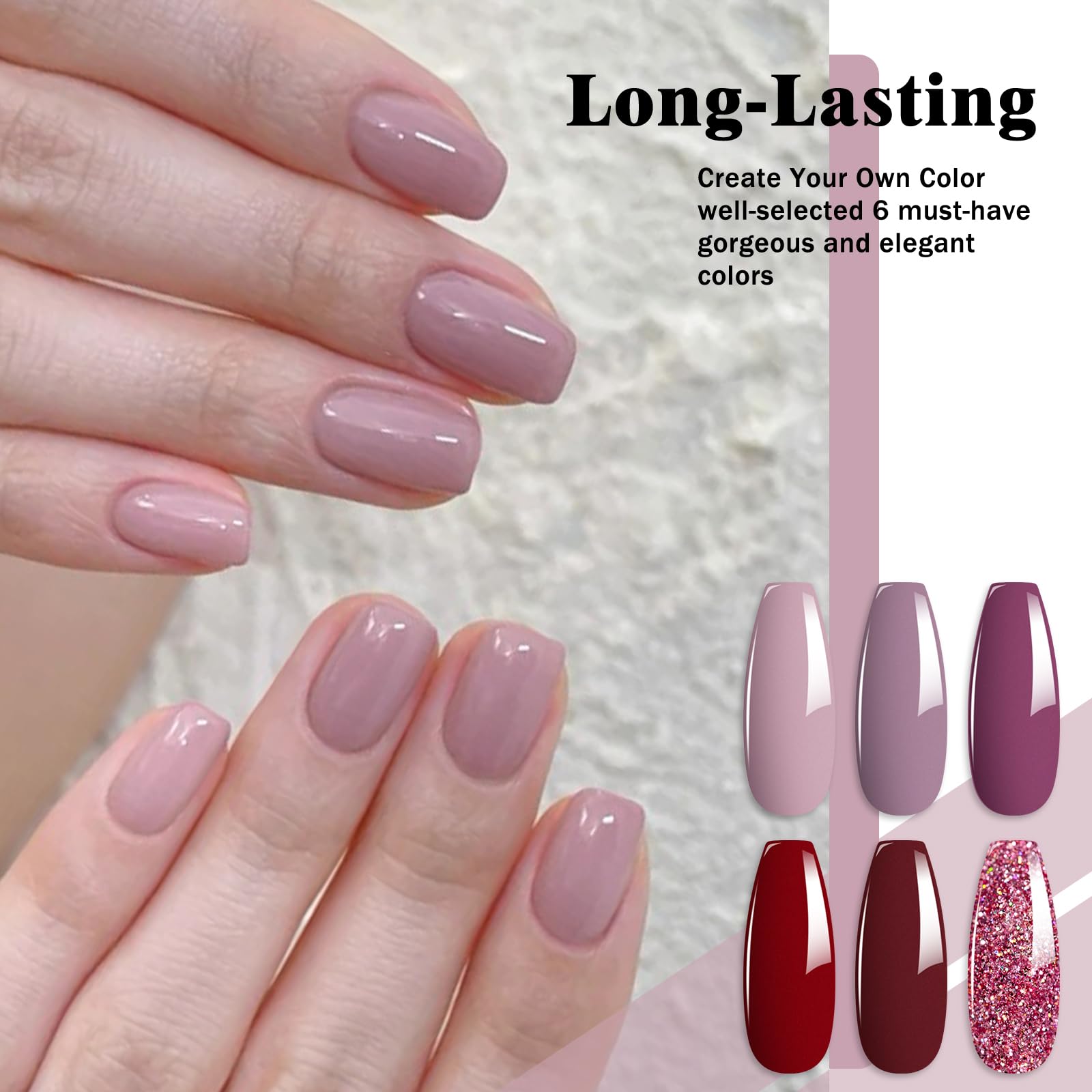 Model showing DIY French manicure using MTSSII dip powder