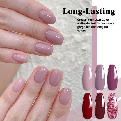 Model showing DIY French manicure using MTSSII dip powder