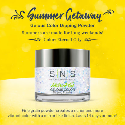 Jar of SNS Eternal City gray glitter dipping powder
