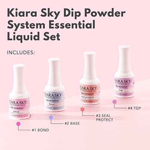 Rear packaging label of the imported Kiara Sky dipping powder essentials collection showing ingredients and product safety instructions
