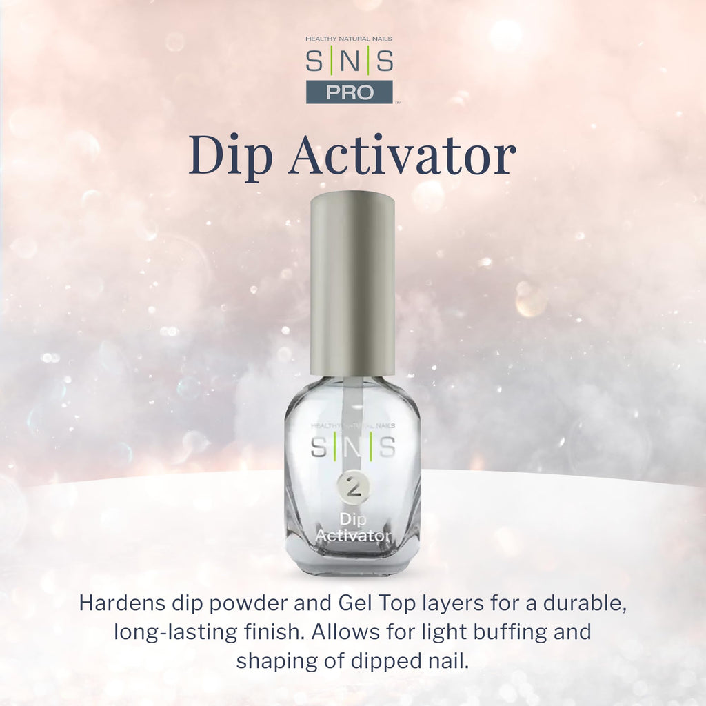 SNS Dip Activator liquid bottle product packaging