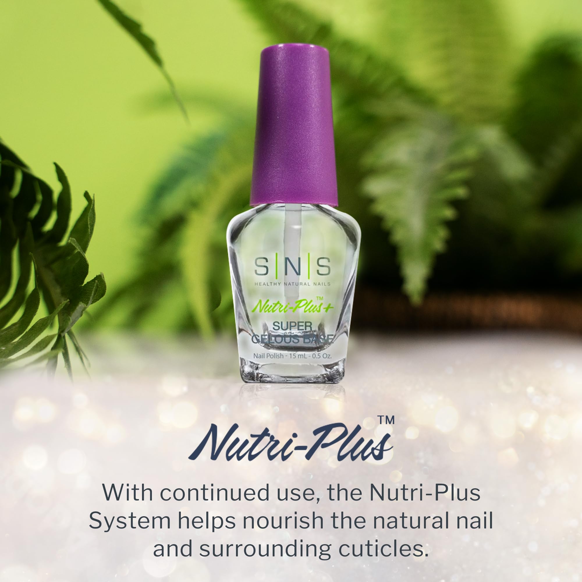 Low odor formula dipping system liquid bottle showing healthy natural nails branding