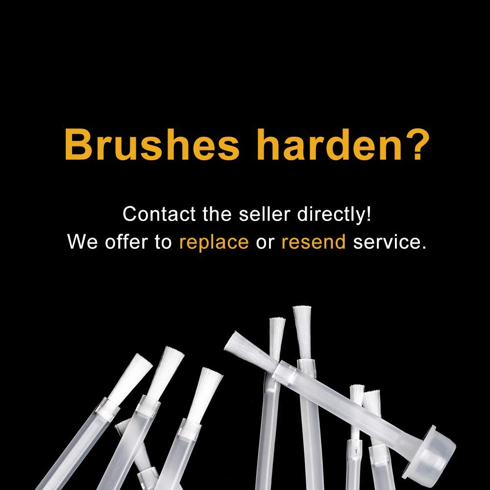 Close up of soft plastic bristles on the AZUREBEAUTY replacement manicure brush showing flexible texture.
