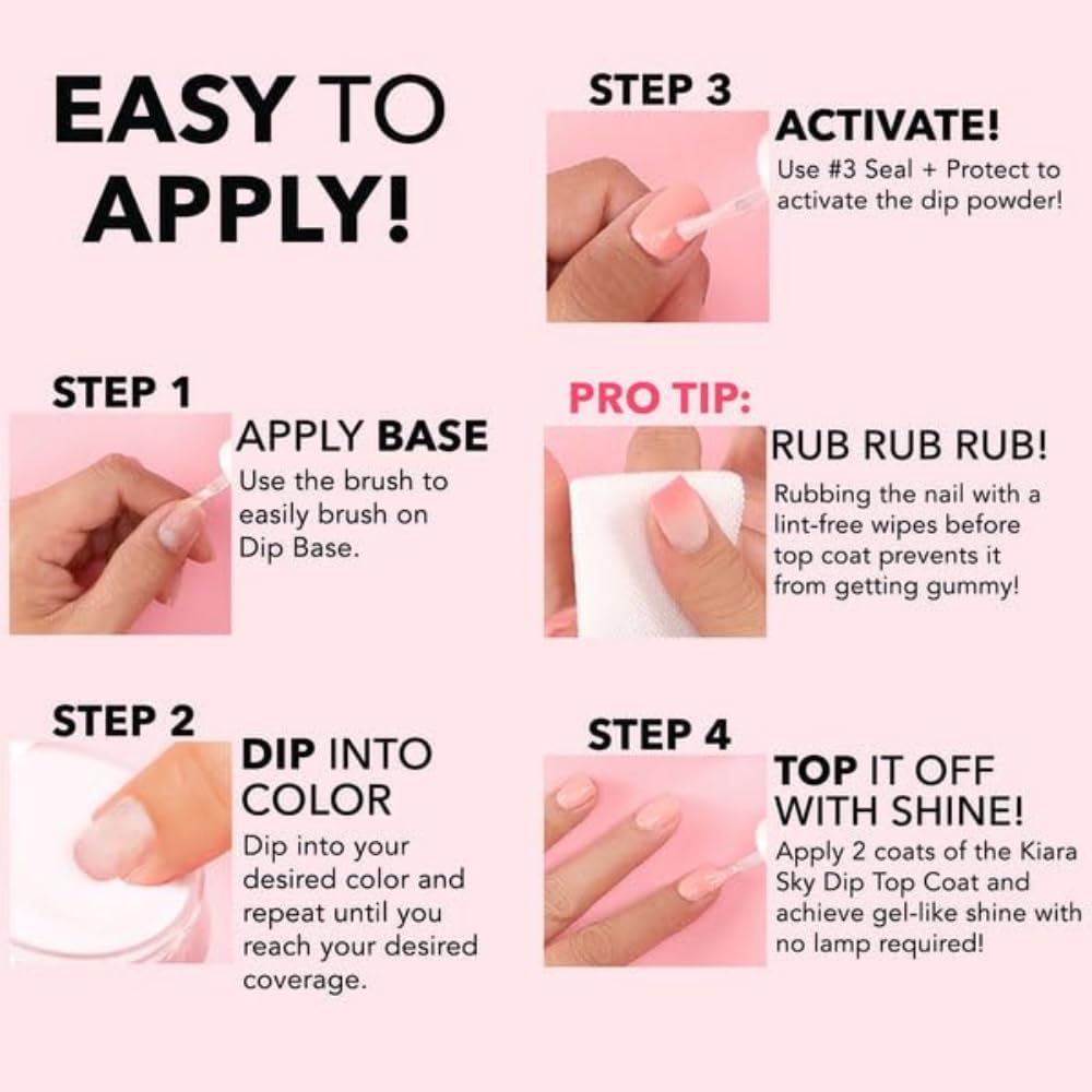 Authentic Kiara Sky Step Number 4 Top Coat 0.5 fluid ounce packaging.