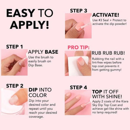 Authentic Kiara Sky Step Number 4 Top Coat 0.5 fluid ounce packaging.