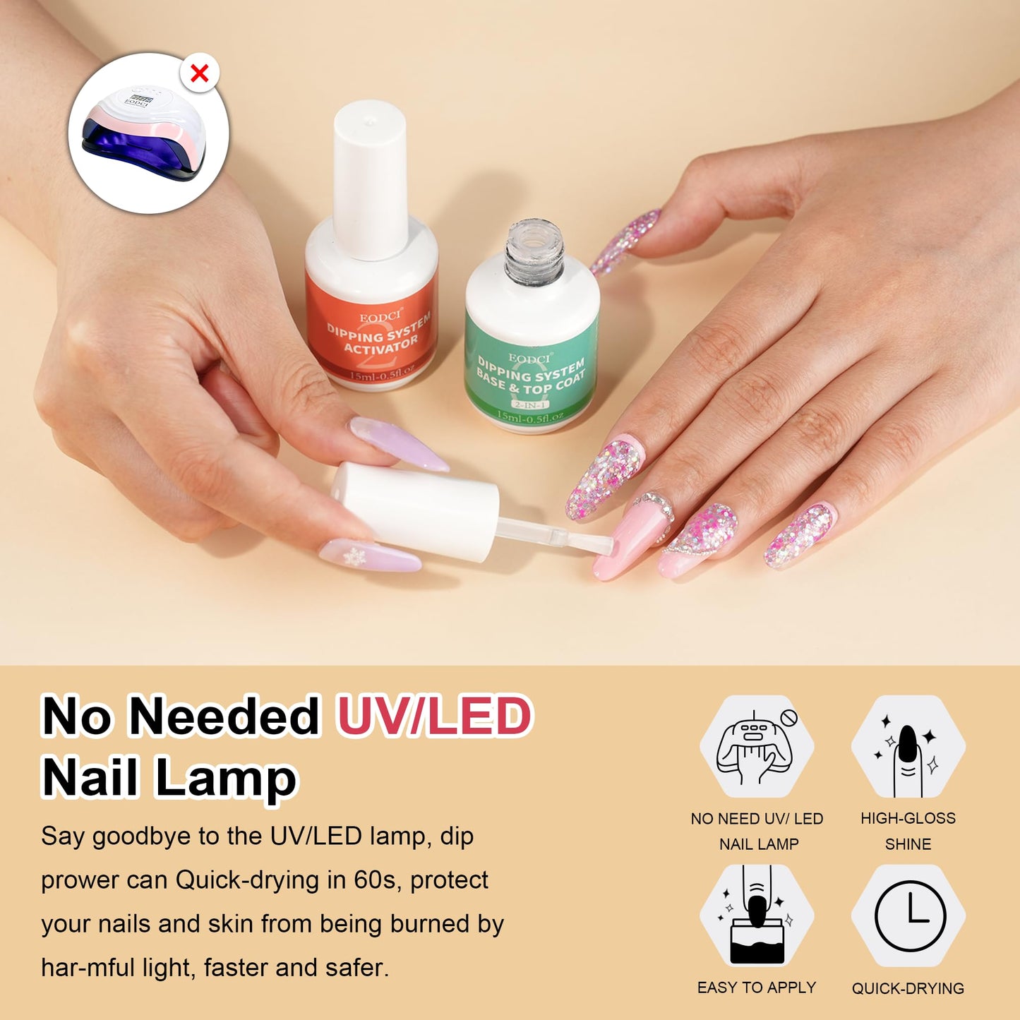 Authentic Eodci nail dipping kit for salon and home use