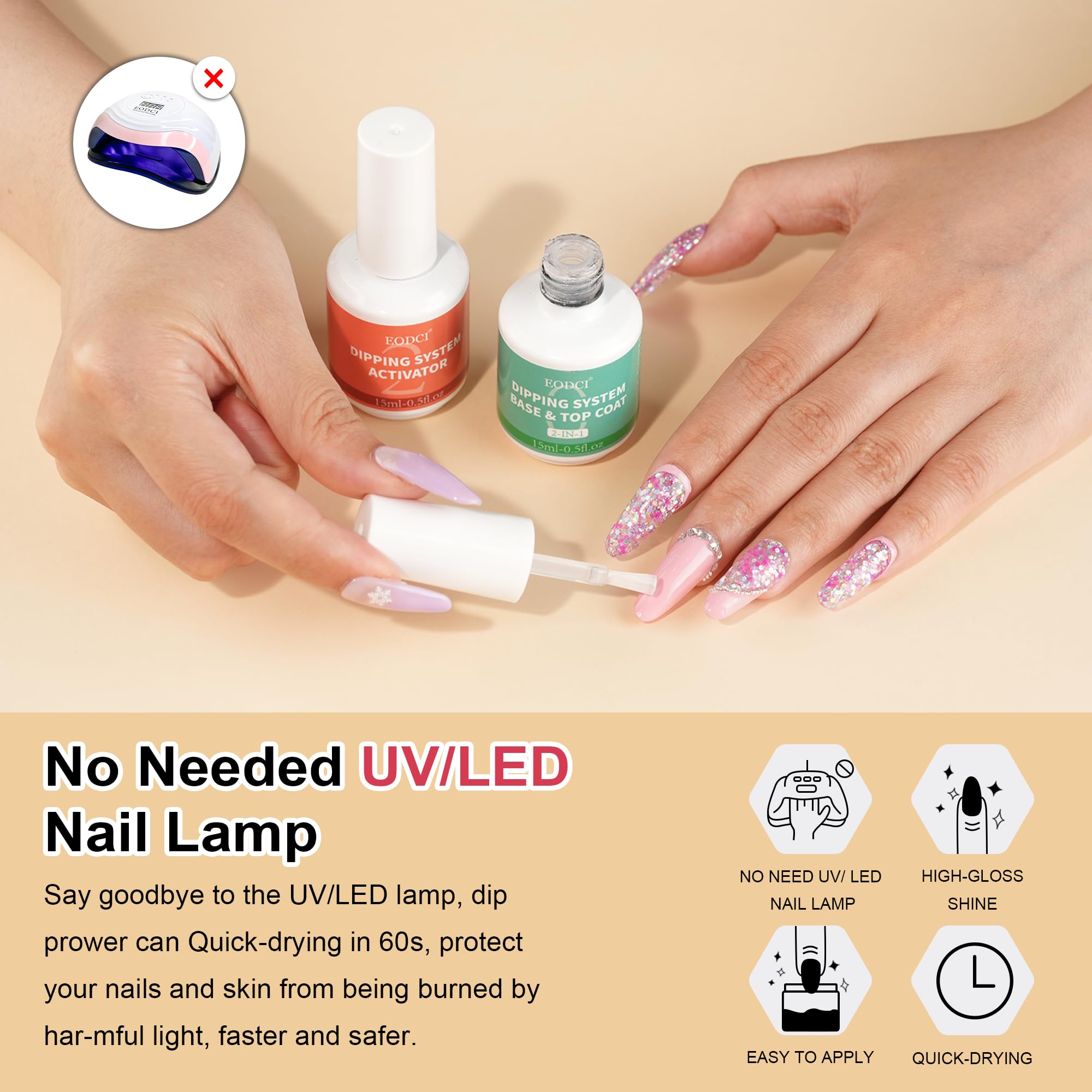 Authentic Eodci nail dipping kit for salon and home use