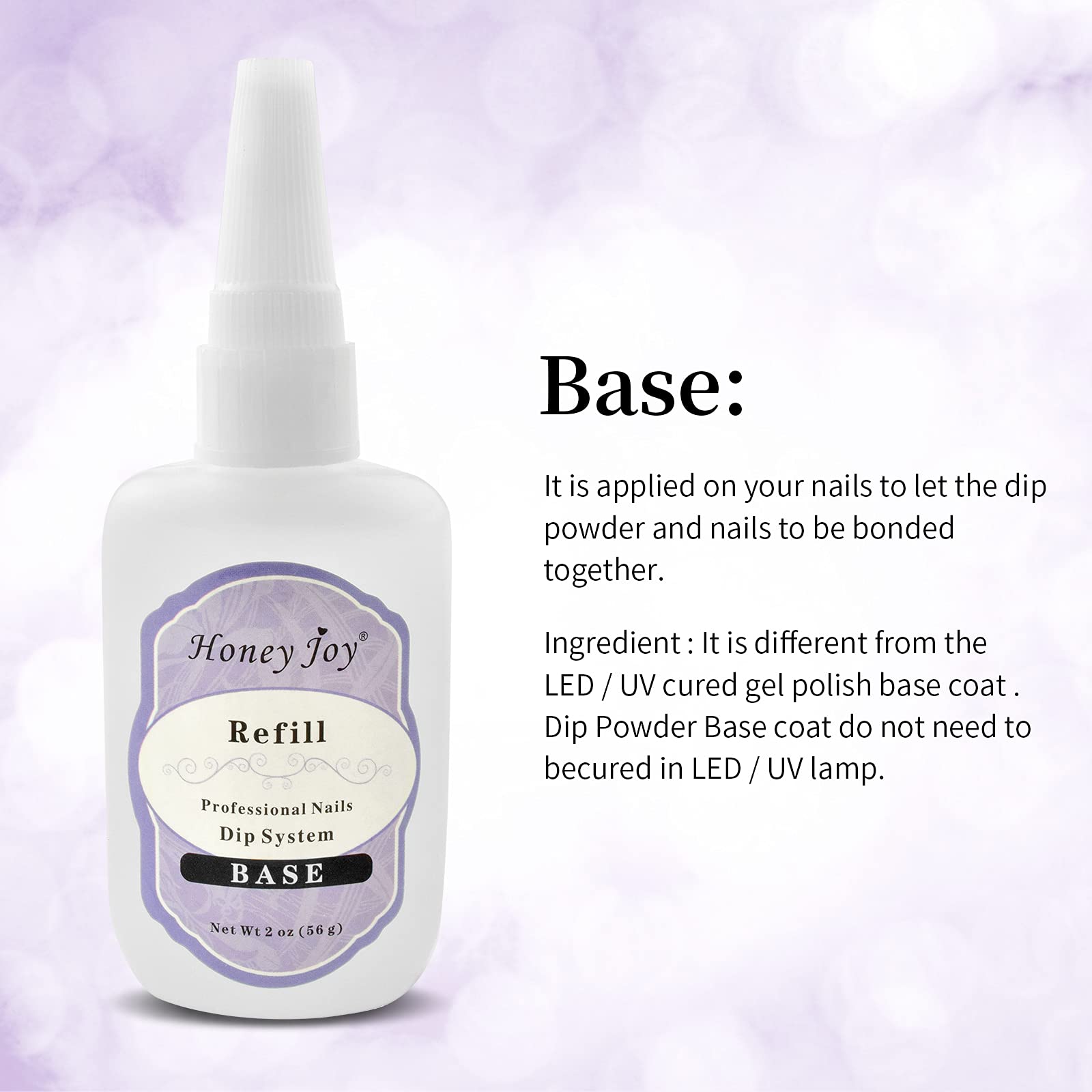 Honey Joy sealer dry activator refill bottle for lamp-free dip nail curing