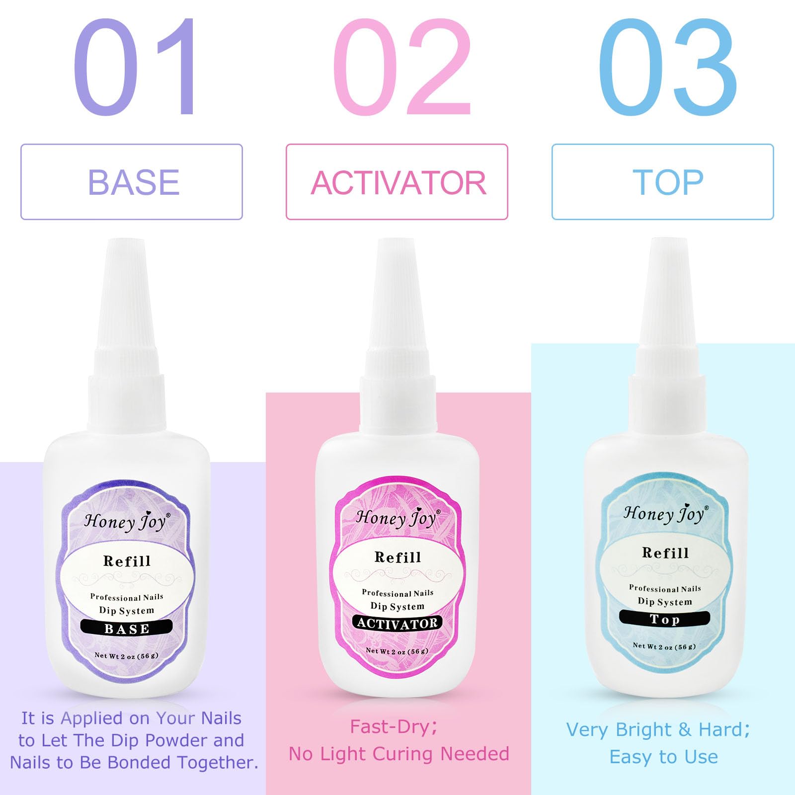Premium resin-based dip nail liquid refill showing liquid volume details