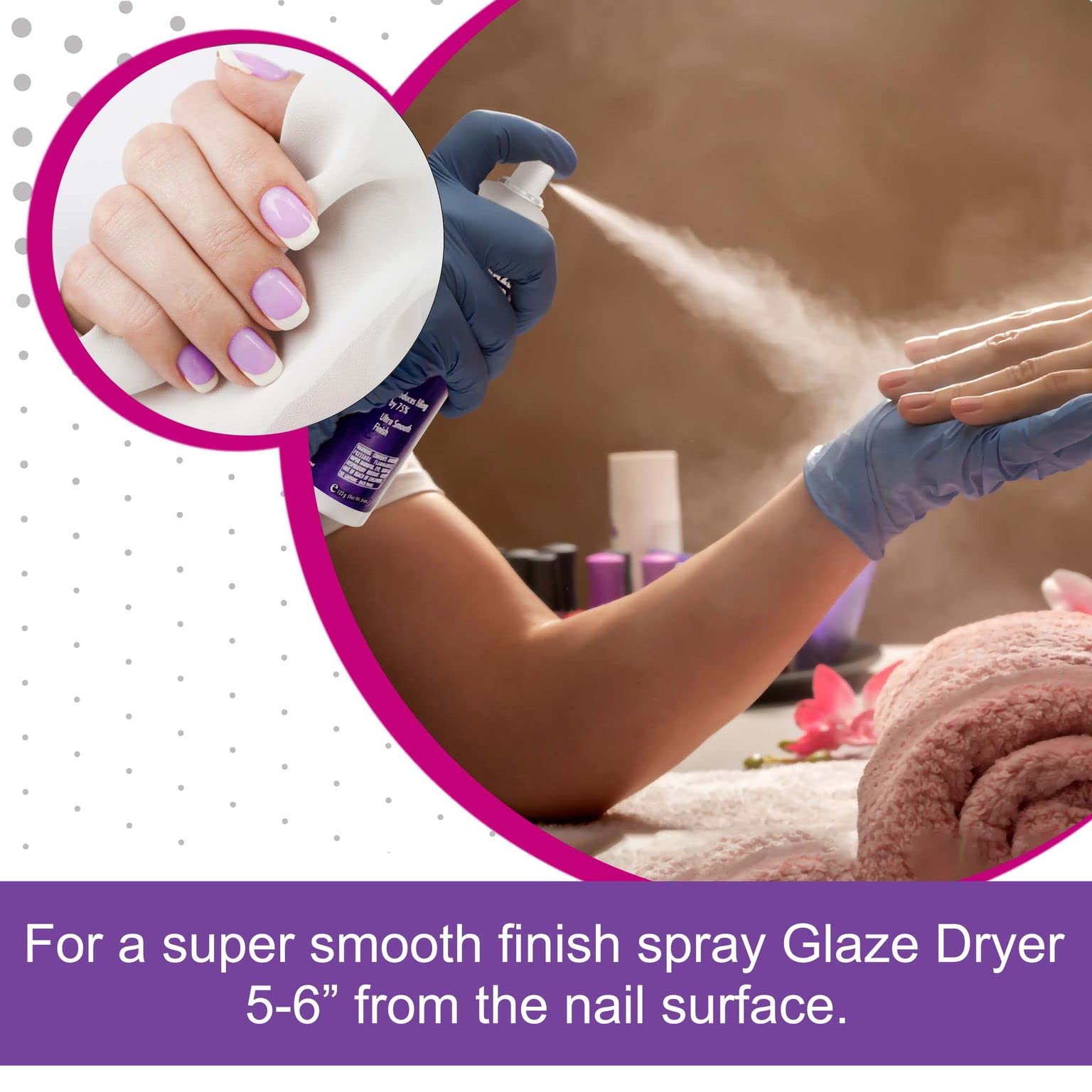 Authentic USA imported professional nail glaze dryer spray for long lasting shine