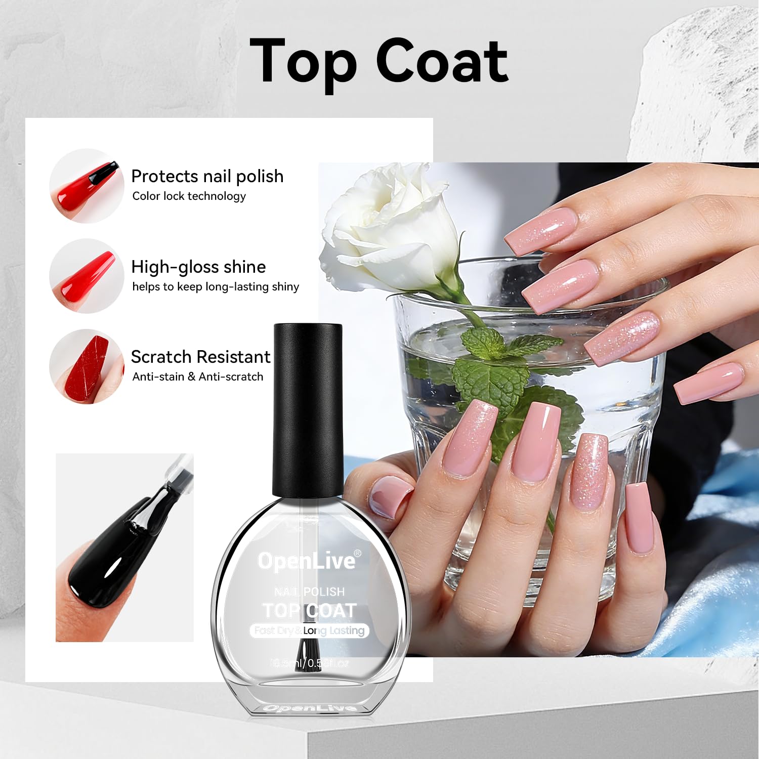 Close up of Cre8tion base coat and activator bottles