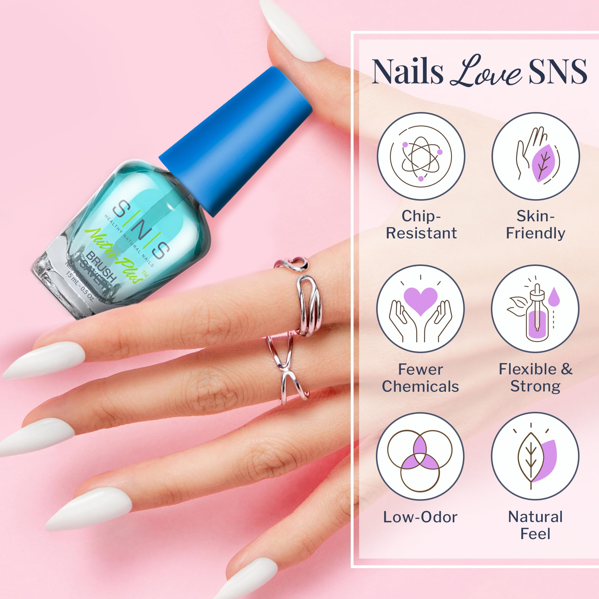 Authentic USA imported SNS nail dip system brush conditioner solution product label close up