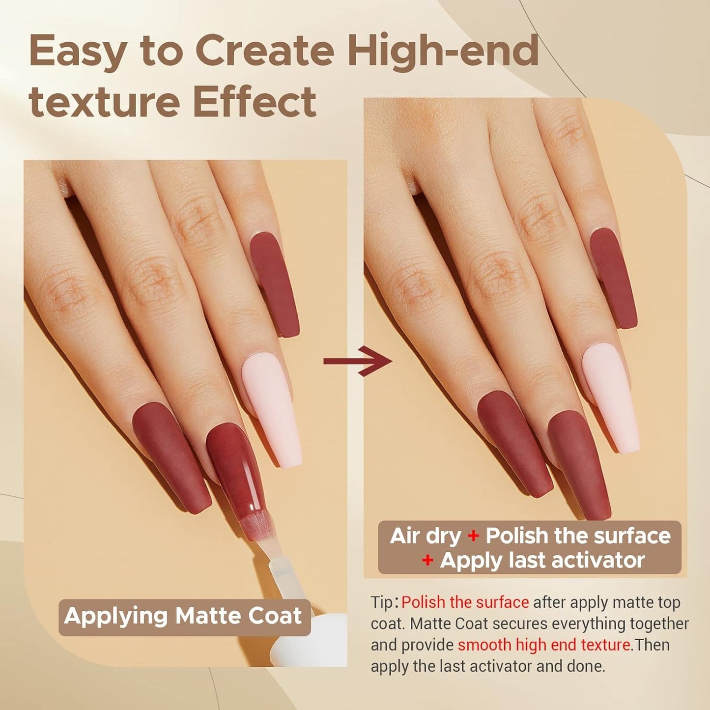 Velvety matte finish nail polish top coat bottle by AZUREBEAUTY