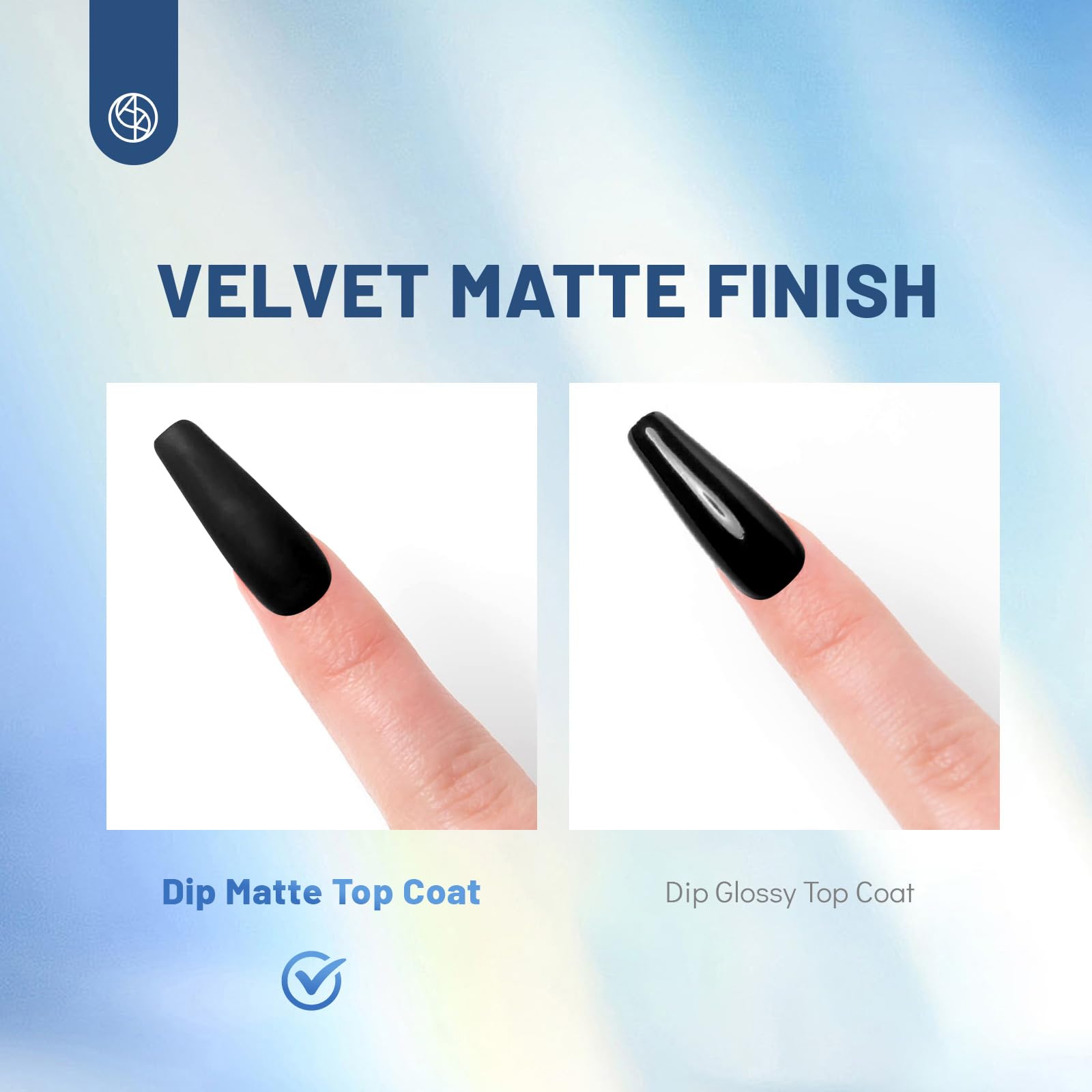 Close up view of the application brush applying Aokitec matte liquid to a nail surface.