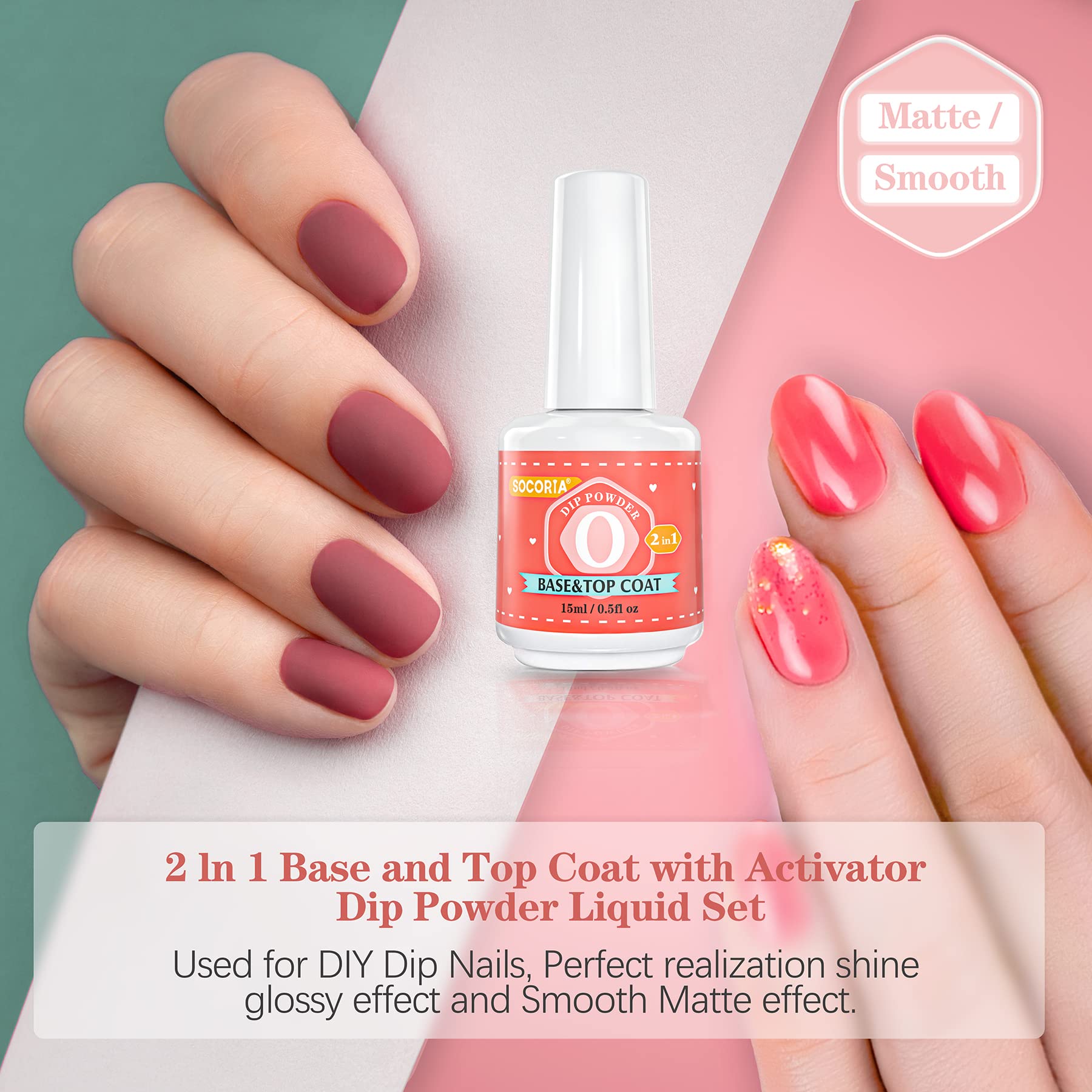 Nail activator liquid bottle from the SOCORIA professional dip kit lineup