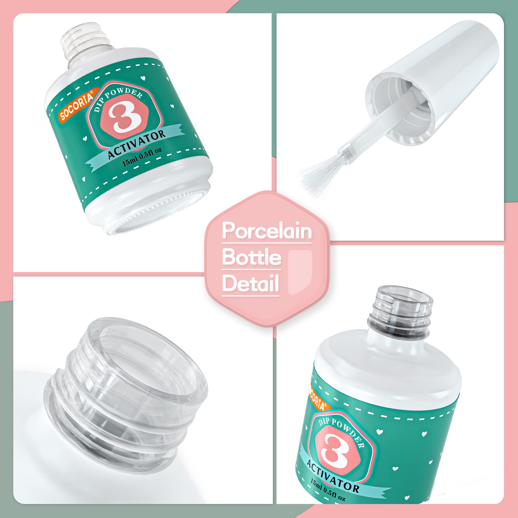 French manicure results achieved using the non toxic SOCORIA dip nail art set