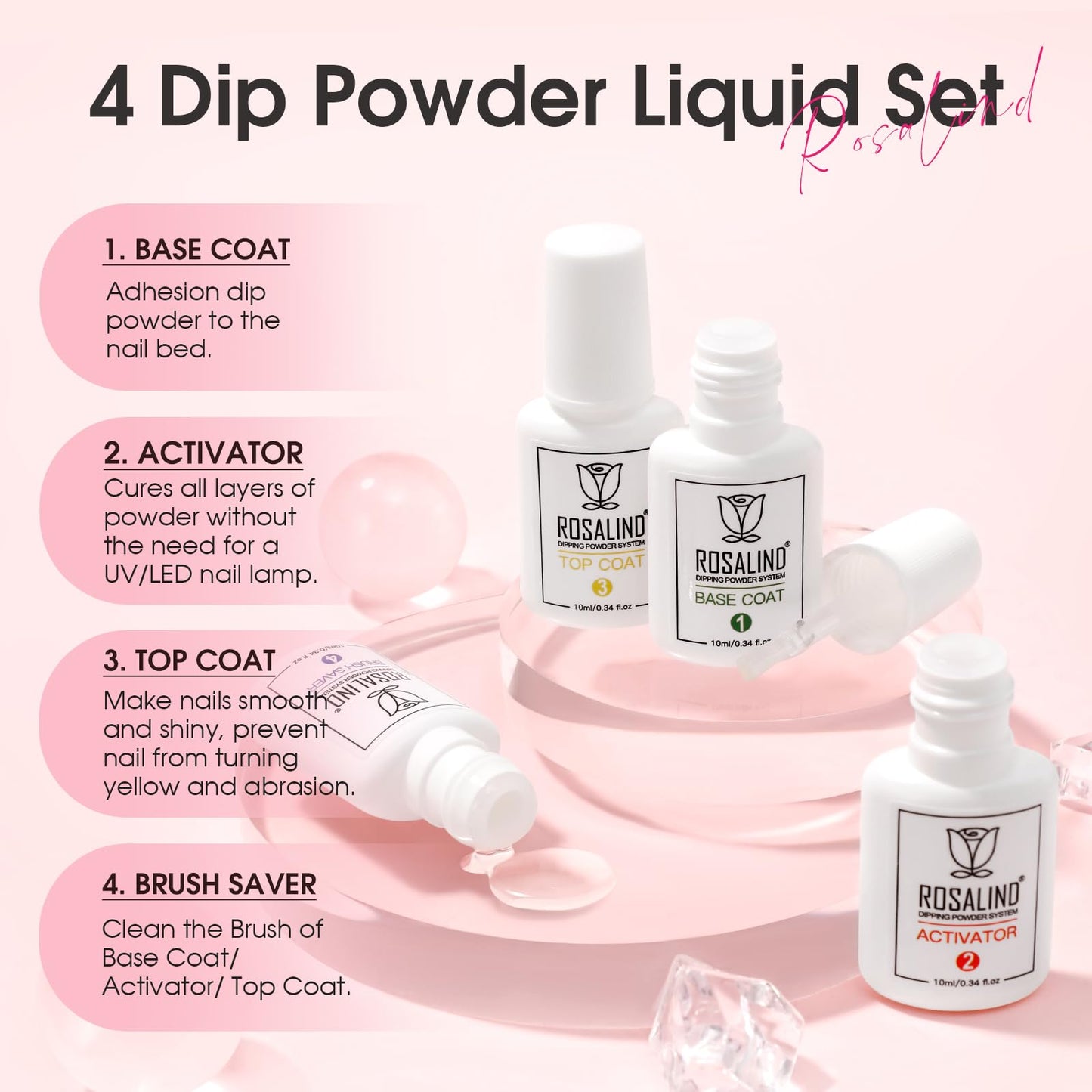 Application process for Rosalind dip powder nails