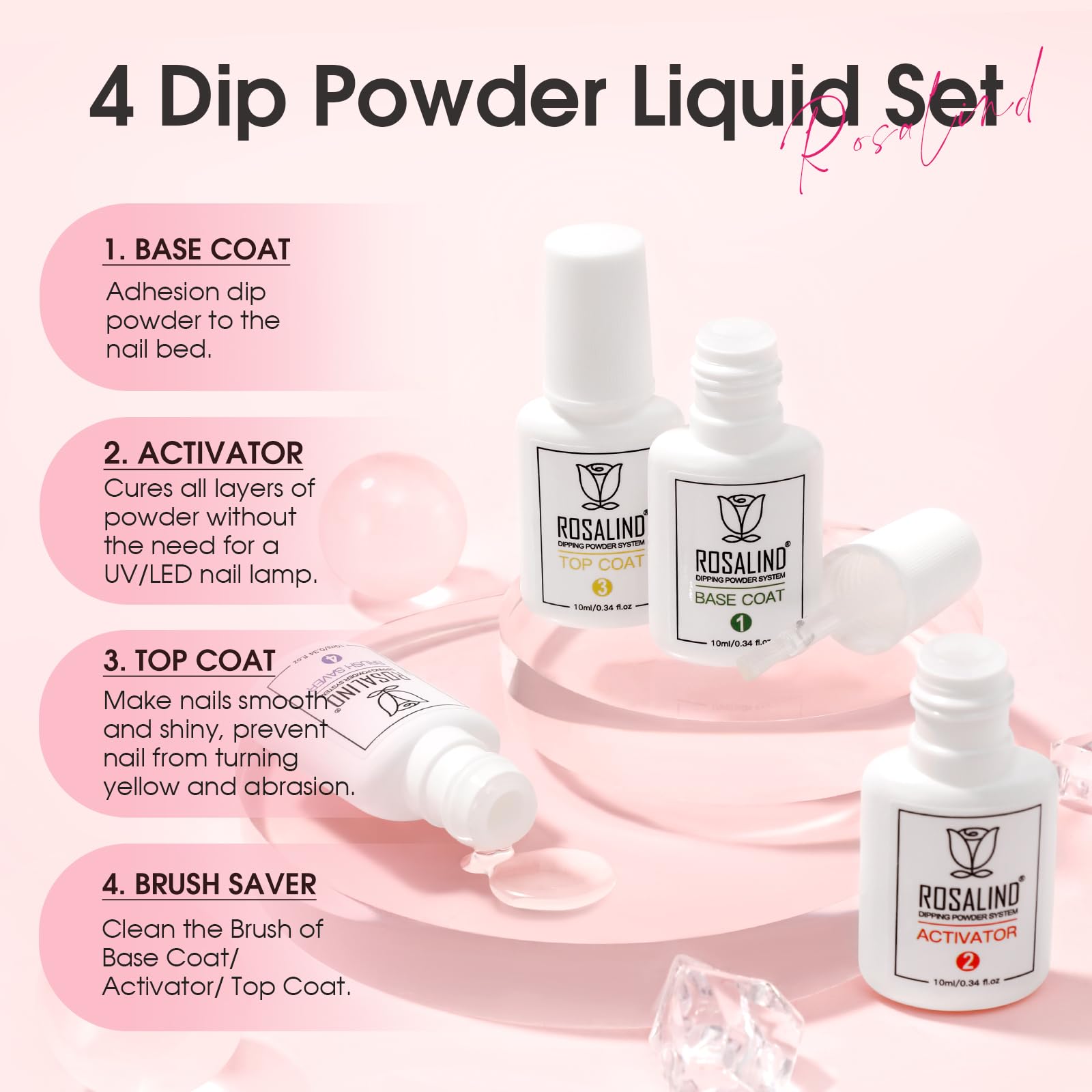 Application process for Rosalind dip powder nails