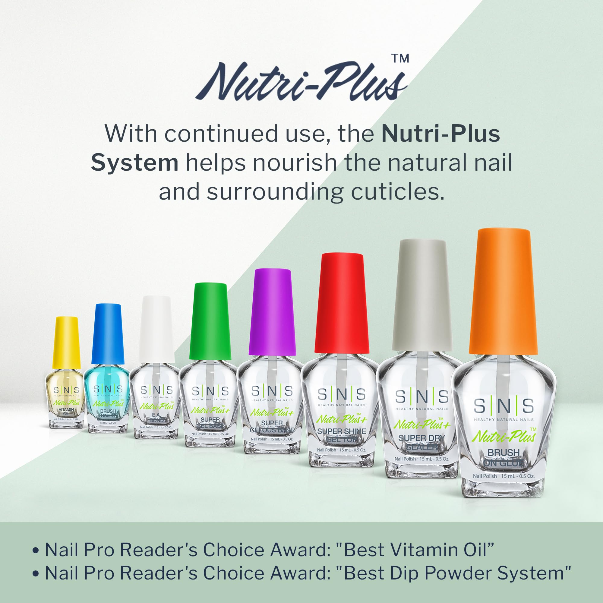 Side angle of professional SNS dipping powder base coat refill bottle