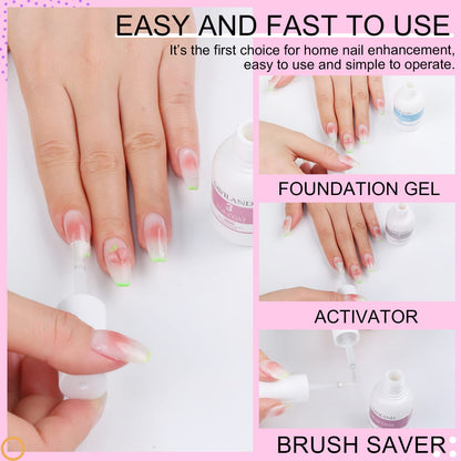 Saviland top coat and brush saver bottles showcasing HEMA free labeling