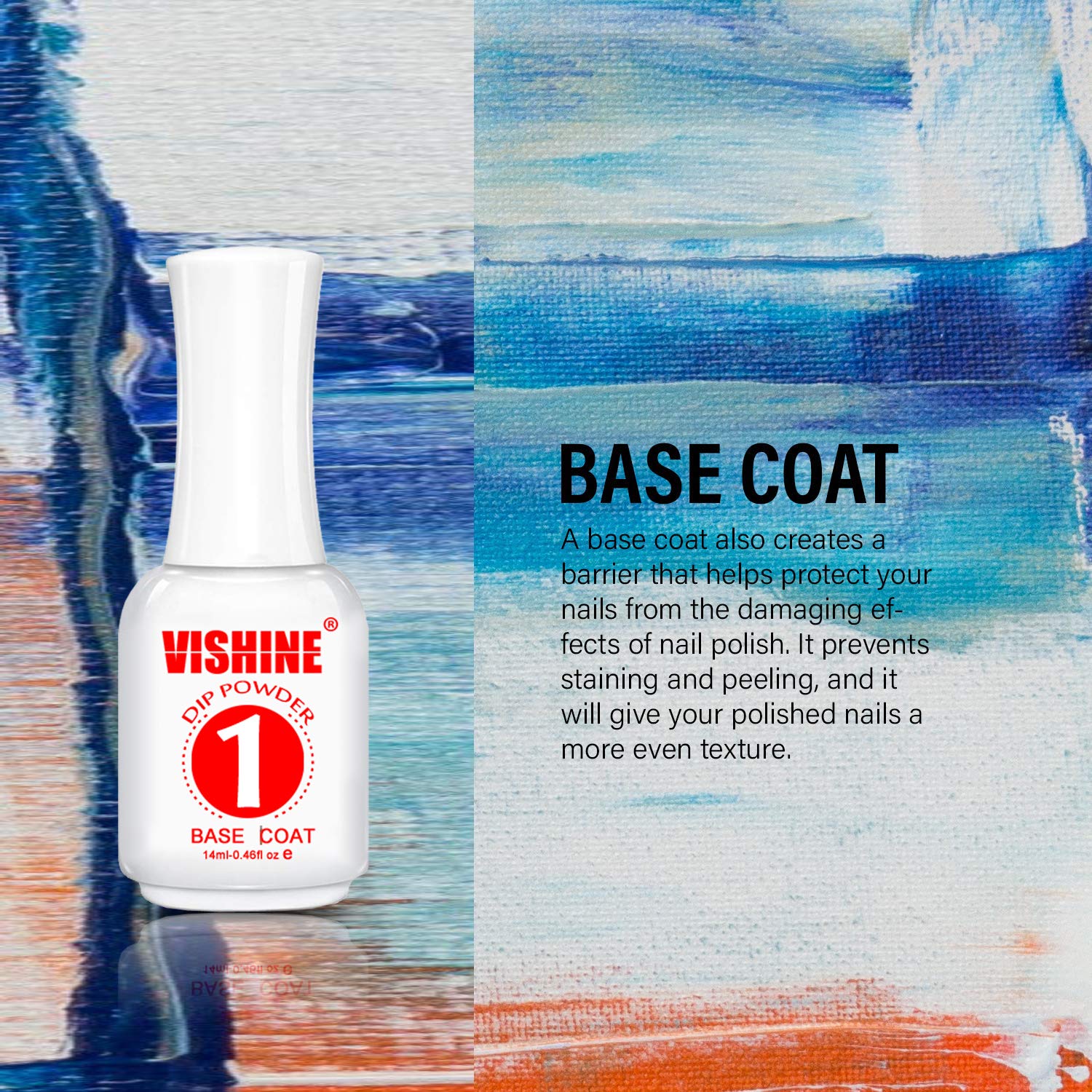 Vishine bond primer and base coat bottles for nail prep