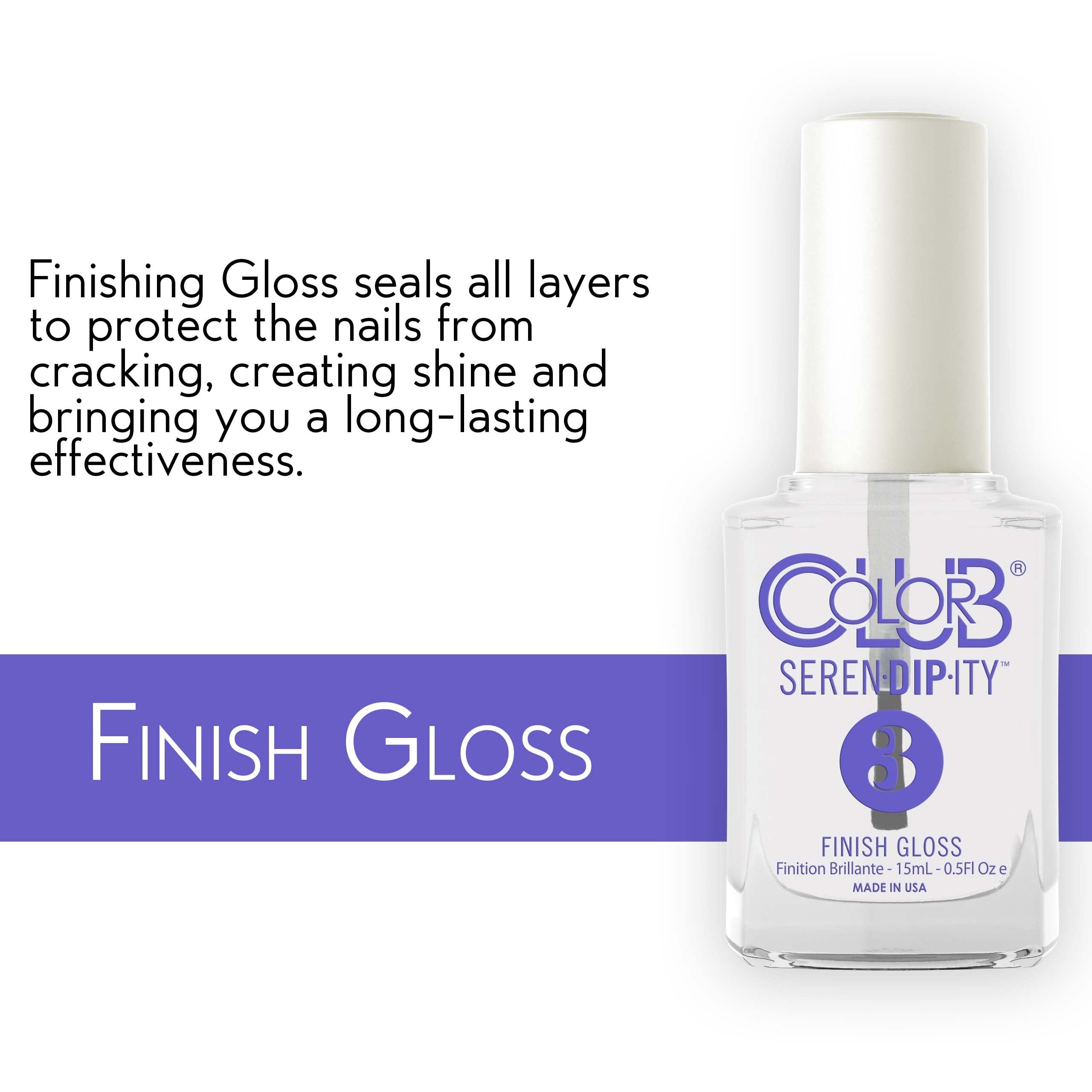 Color Club 0.5 Fluid Ounce top coat bottle showcasing clear sealing lacquer