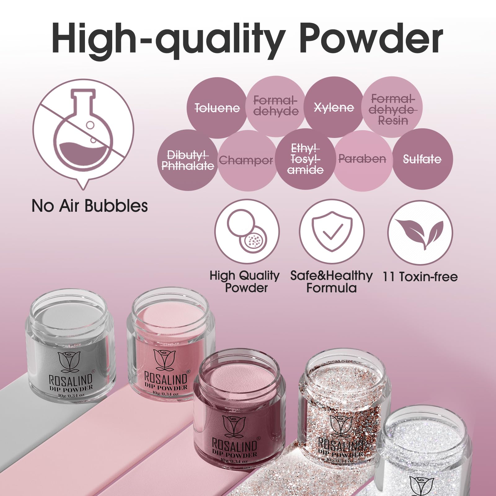 Long-lasting chip-resistant nail art design created with the authentic ROSALIND imported manicure kit.