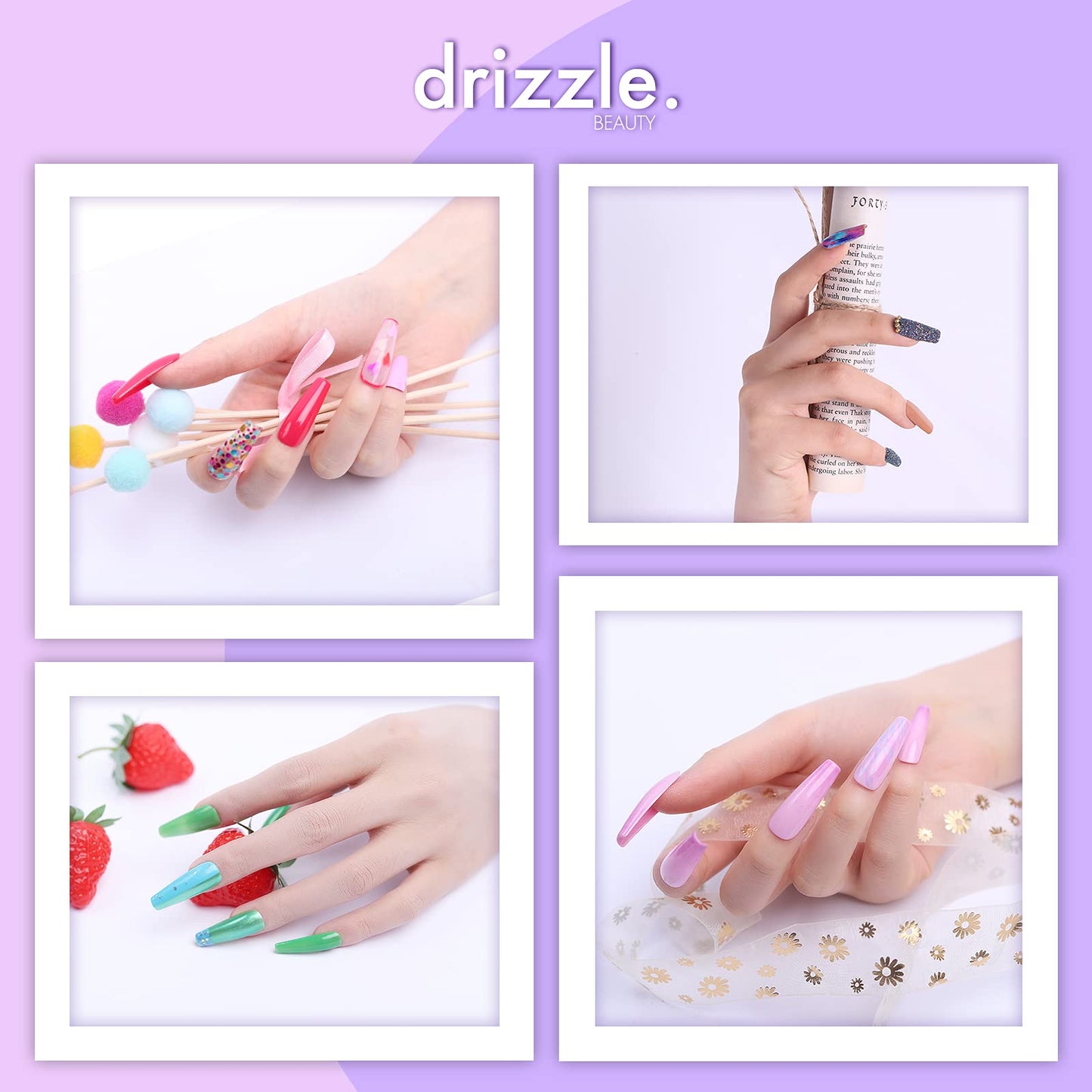 Drizzle Beauty top coat and brush saver bottles from the imported dip powder set.