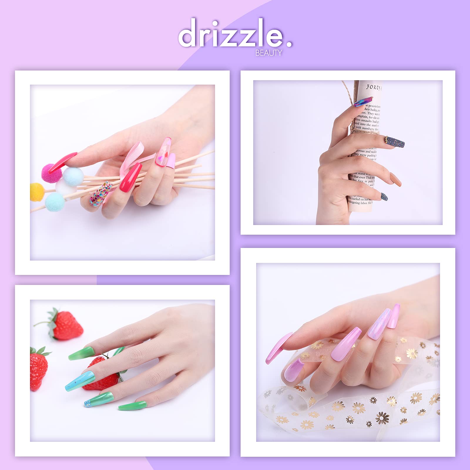 Drizzle Beauty top coat and brush saver bottles from the imported dip powder set.