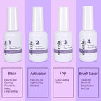 Drizzle Beauty activator and brush saver bottles display