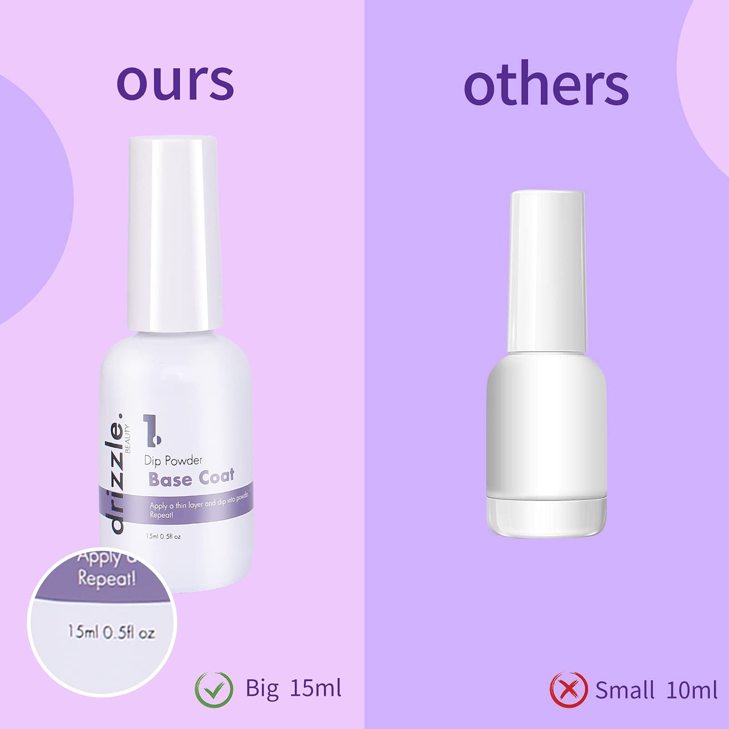 Drizzle Beauty four count professional dip nail kit items with replacement brushes.
