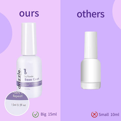 Drizzle Beauty four count professional dip nail kit items with replacement brushes.