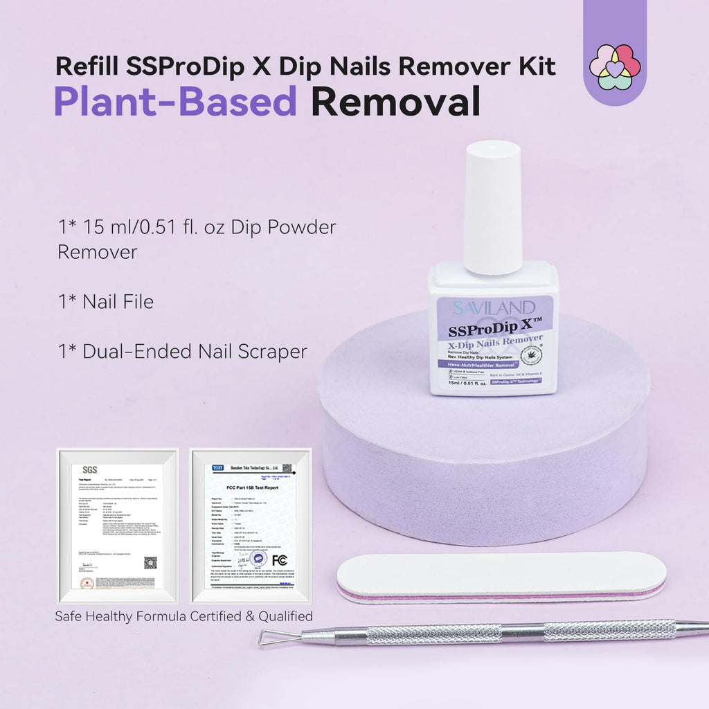 Packaging layout of Saviland liquid set for nails