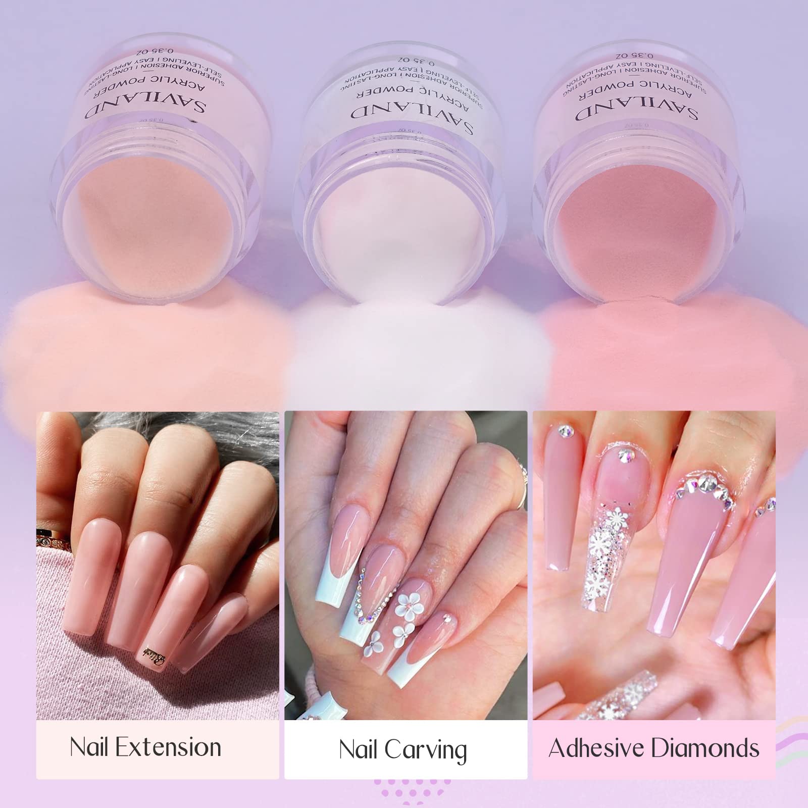 Professional acrylic nail brush and dappen dish included in Saviland set