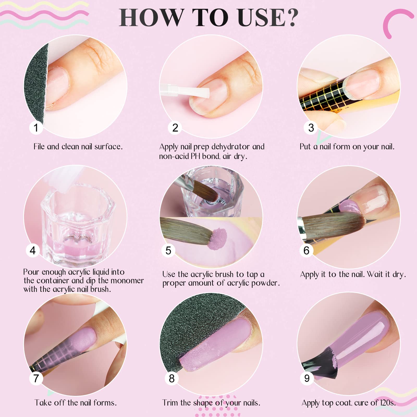 Nail forms and files for acrylic nail extensions by Saviland