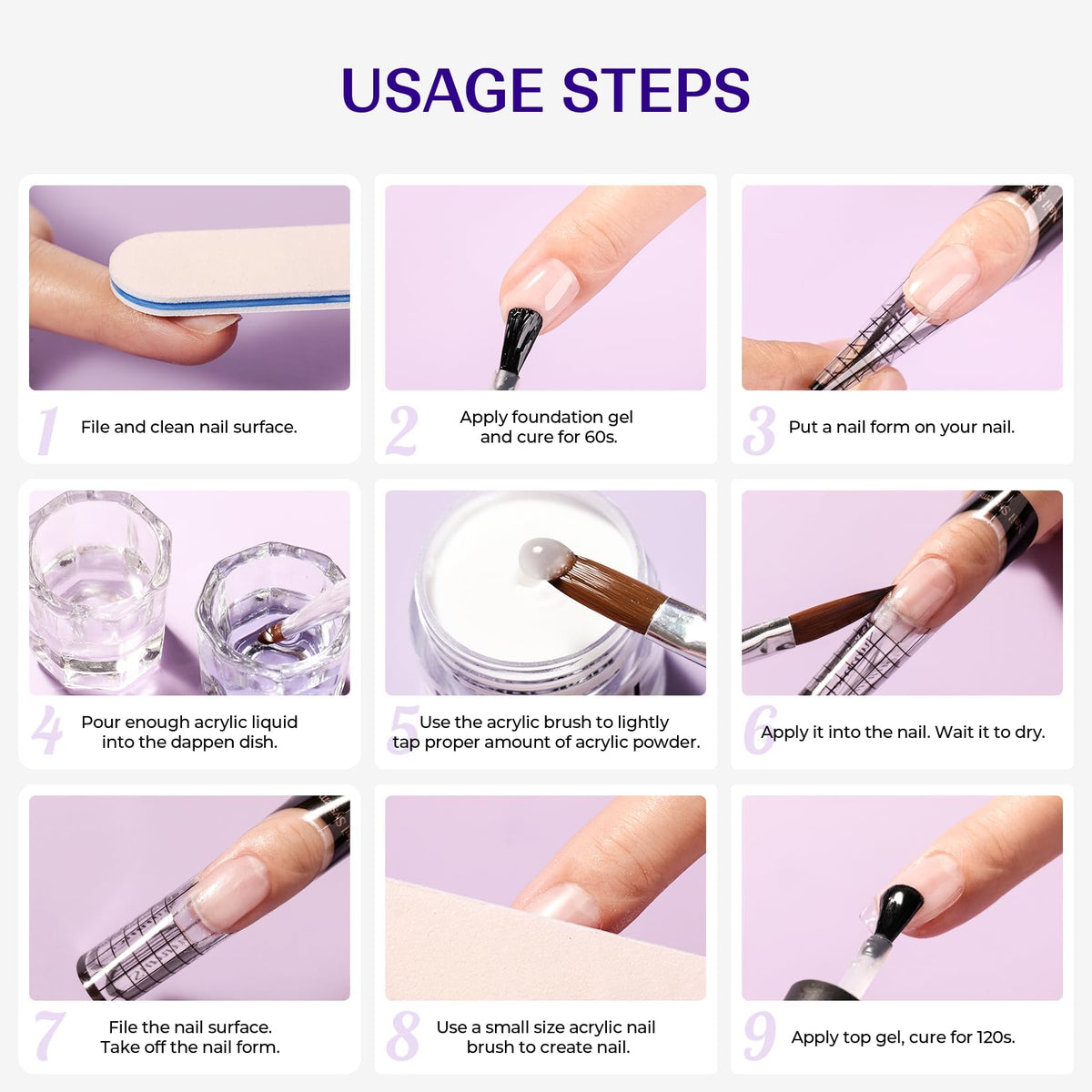 Packaged Vansisos professional acrylic nail kit ready for home use
