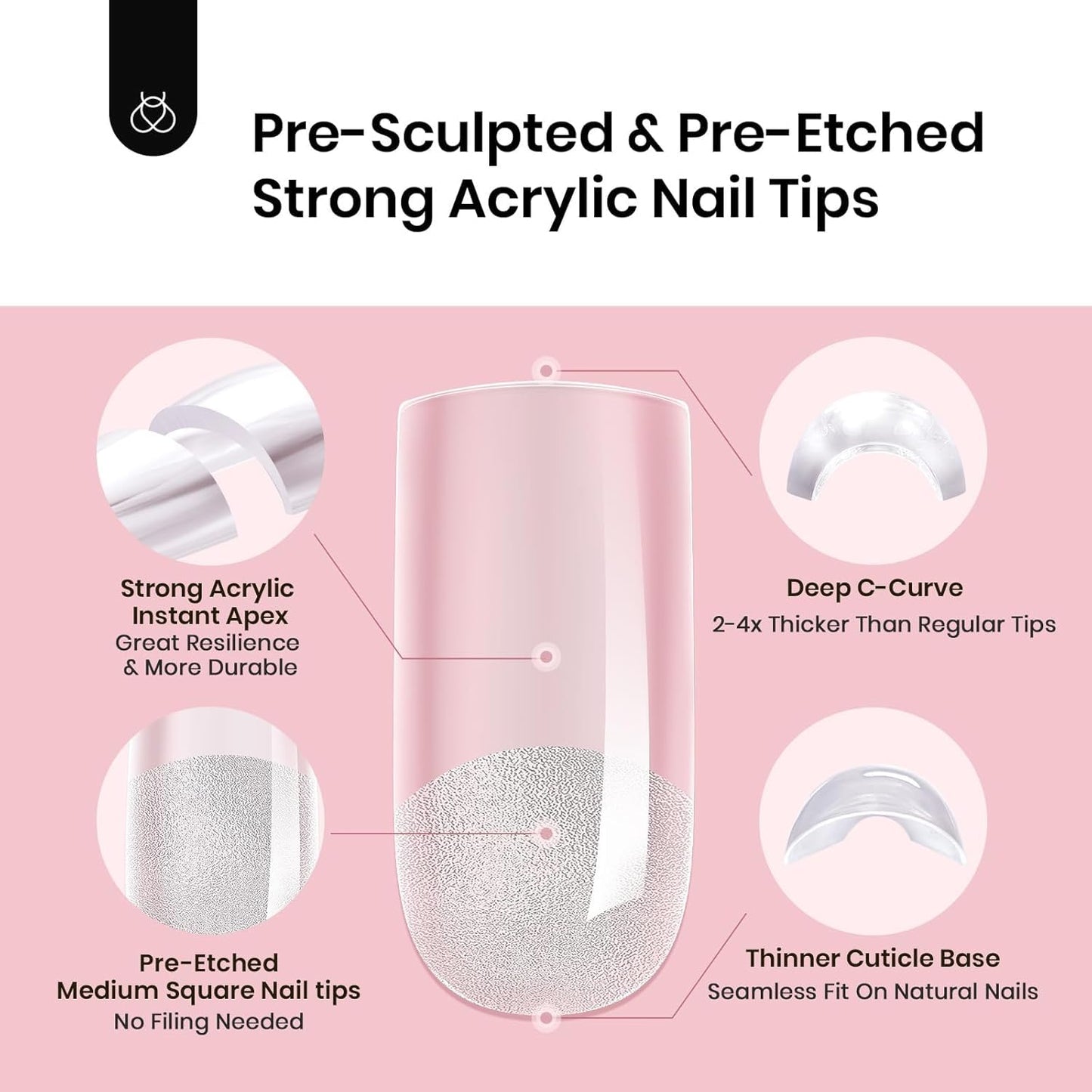 Professional manicure result using Beetles Tipex square tips