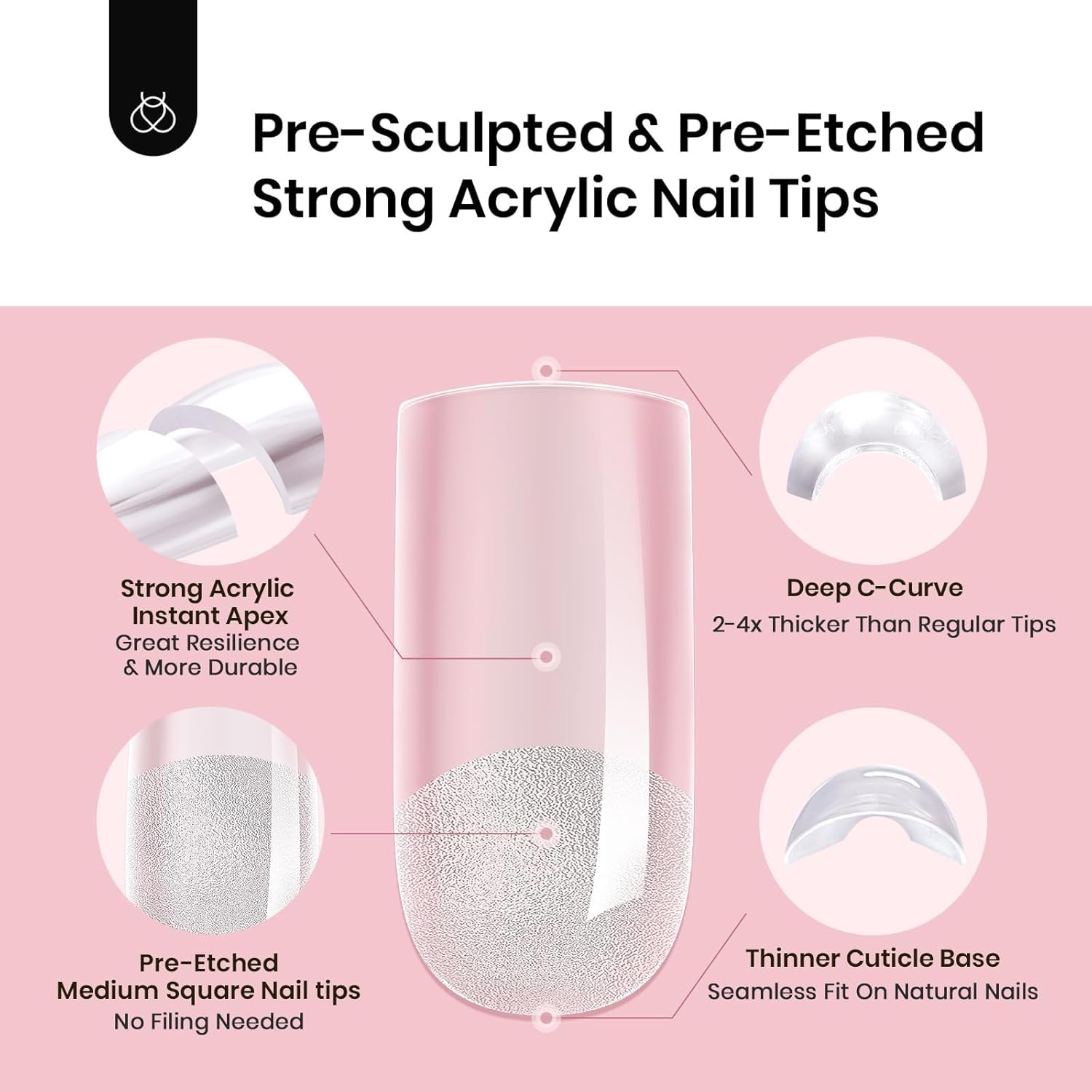 Professional manicure result using Beetles Tipex square tips