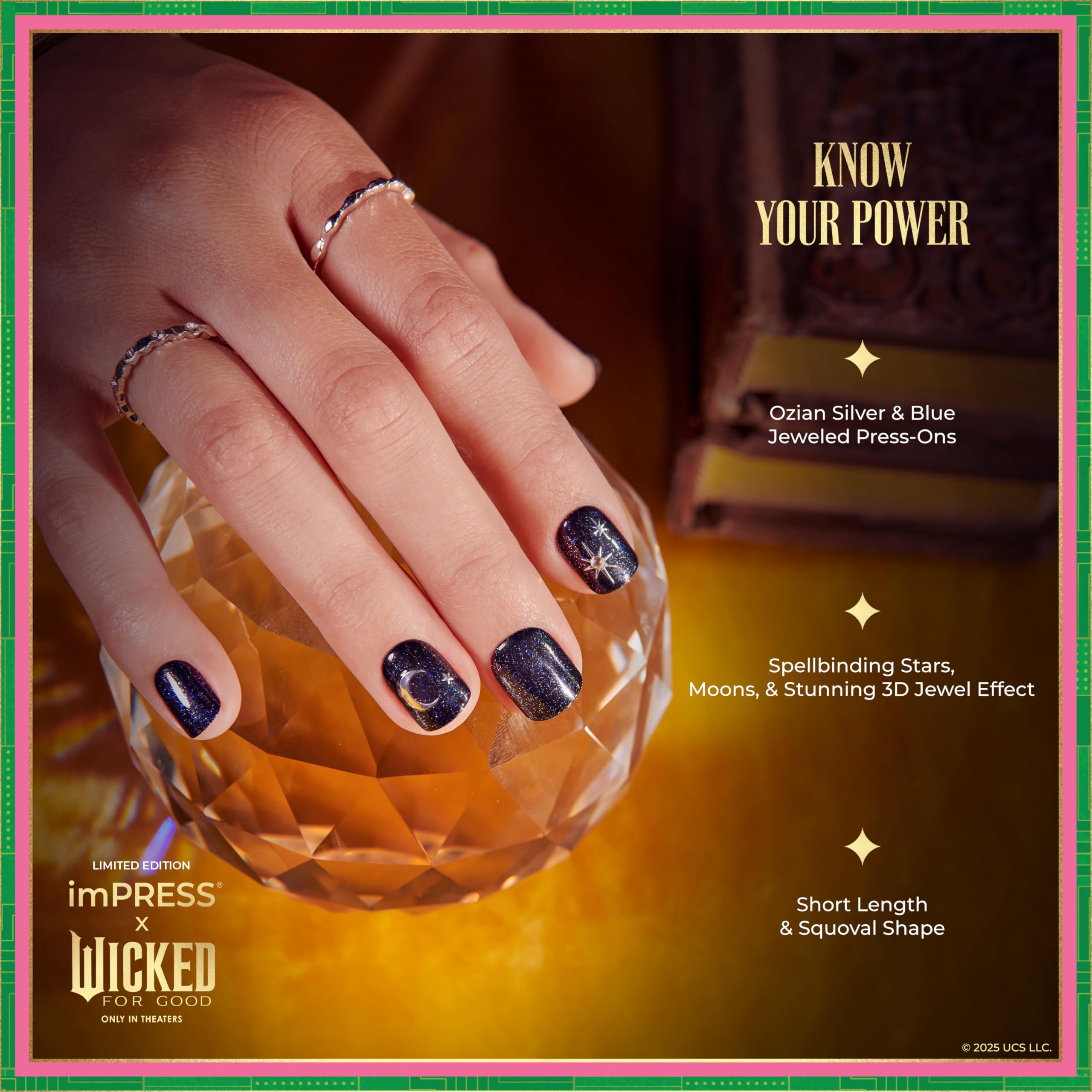 Side view of short squoval shaped imPRESS nails