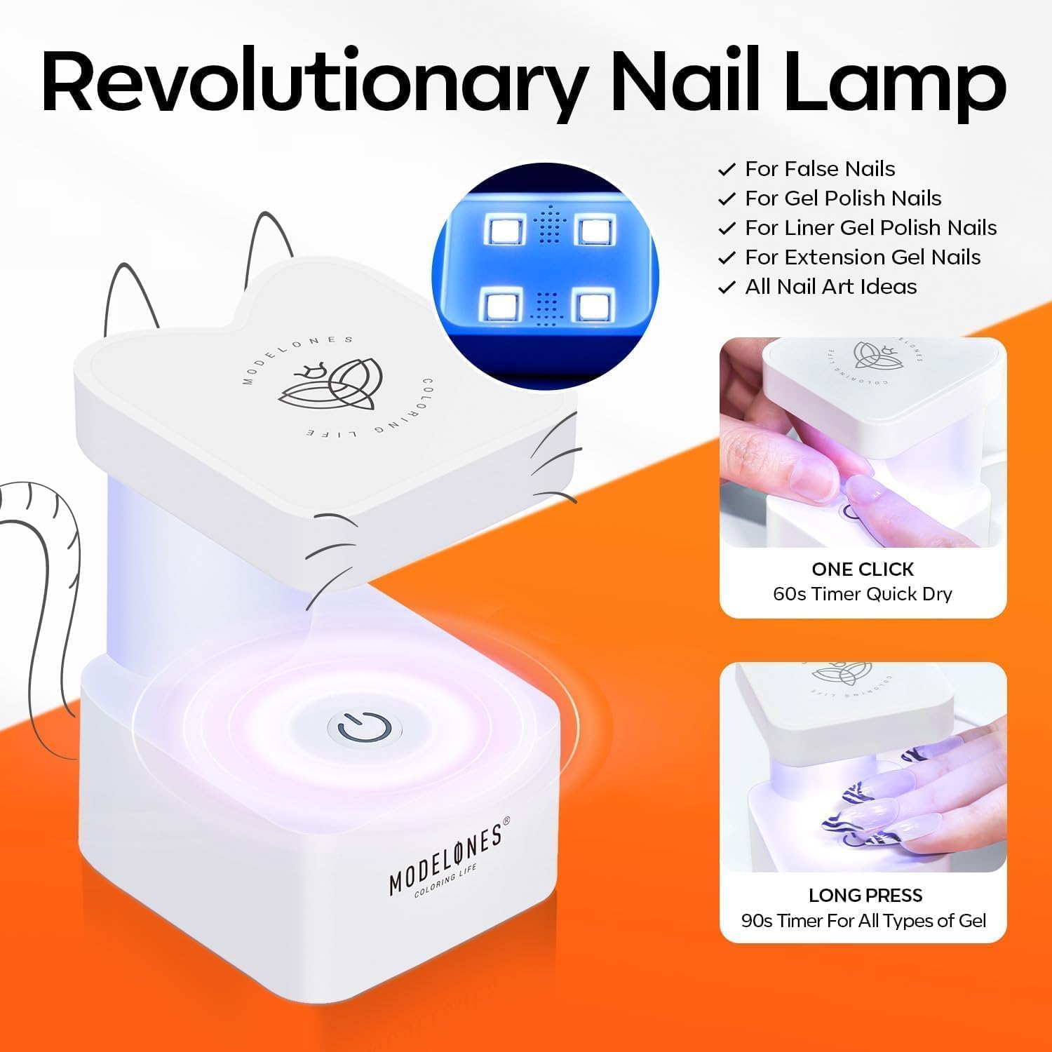 Modelones portable mini UV light for gel nail curing