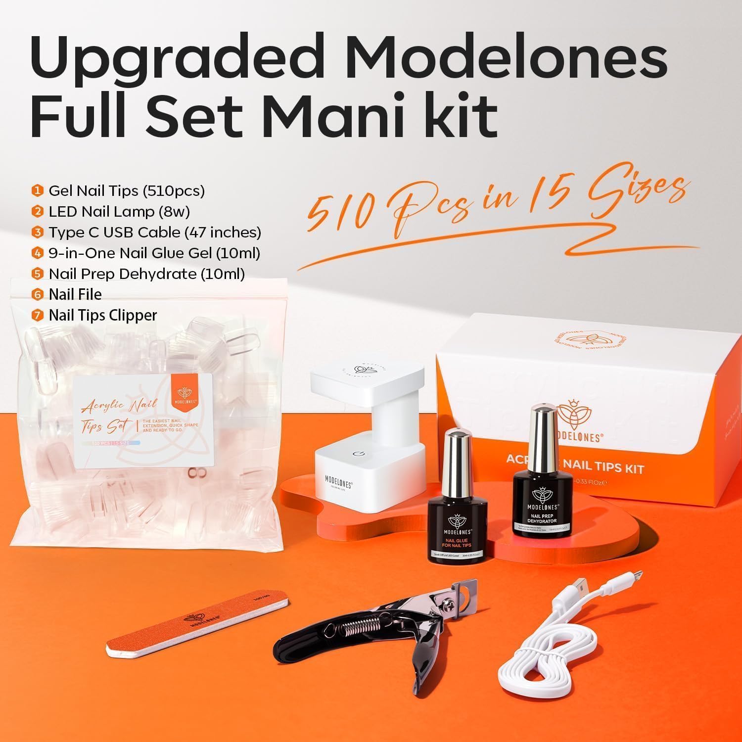 Top view of Modelones gel nail extension application tools