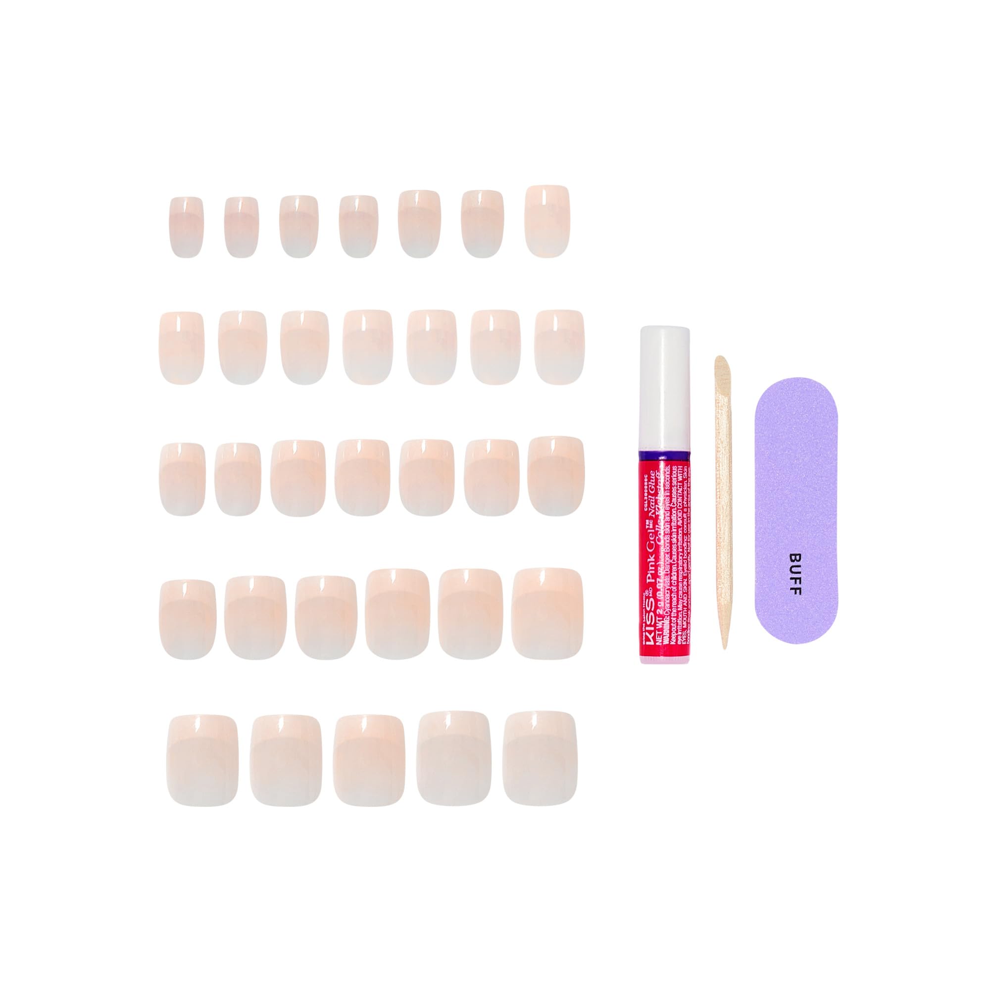 Contents of Kiss Core Press On Nail Manicure Kit