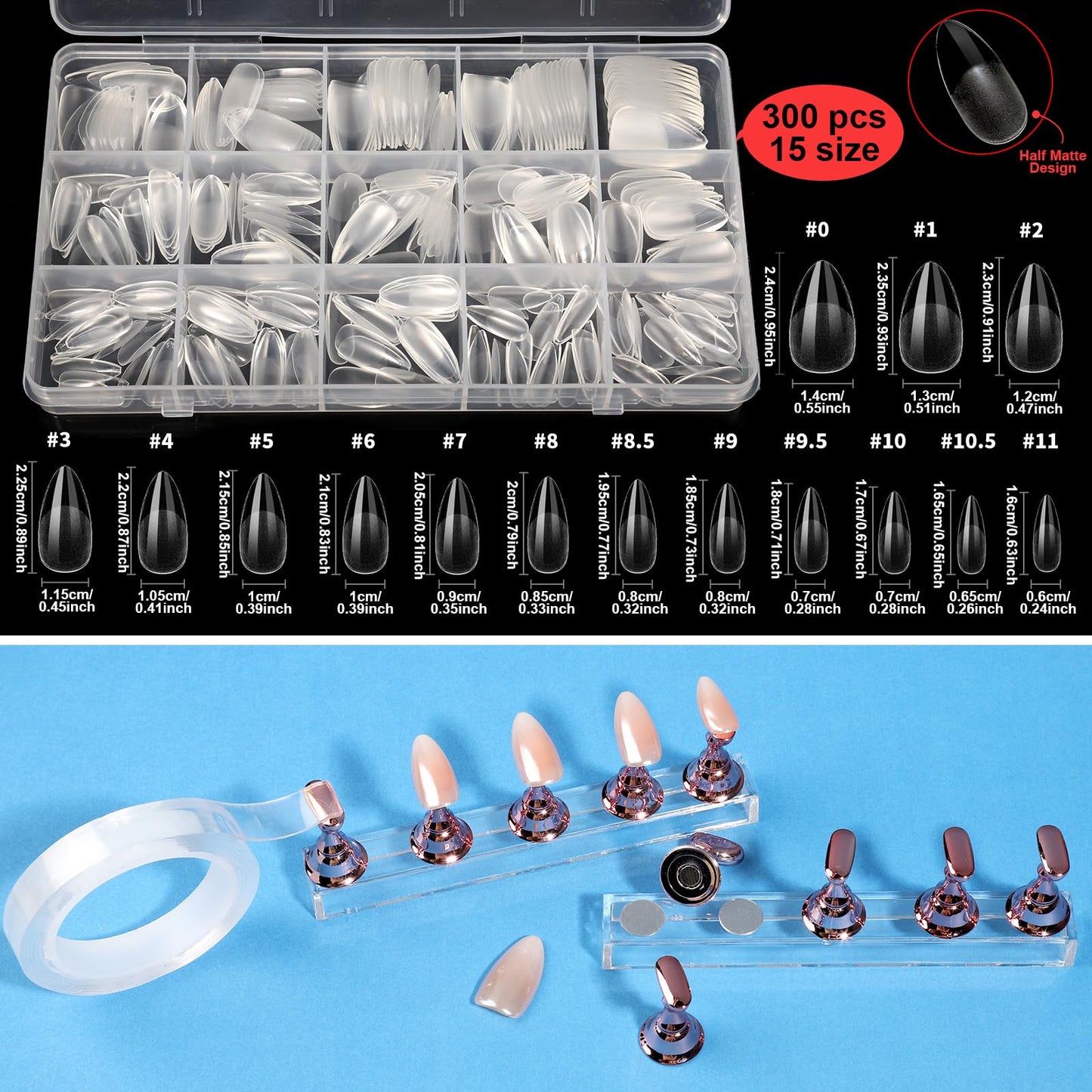 Comprehensive Teenitor nail art starter set with almond tips